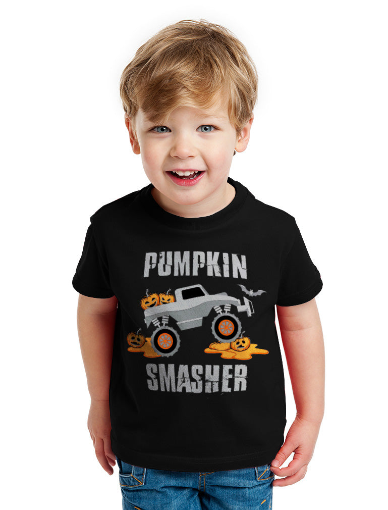 Pumpkin Smasher Truck Tractor I'm Digging Halloween Toddler Kids Shirts Set