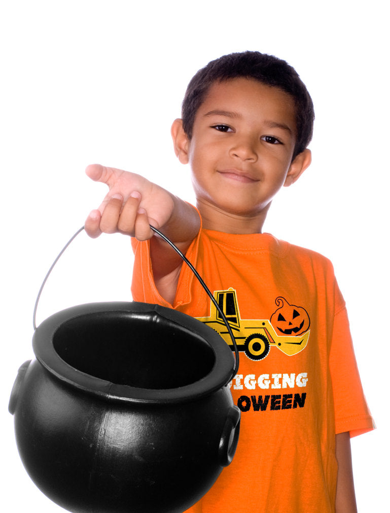 Pumpkin Smasher Truck Tractor I'm Digging Halloween Toddler Kids Shirts Set
