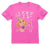 Birthday Girl Paw Patrol Skye 4th Birthday Toddler Kids T-Shirt 