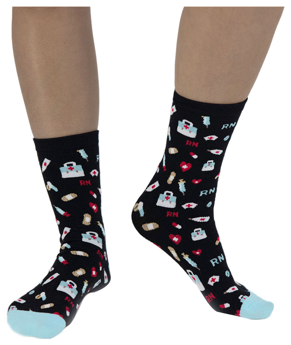 Nurse Socks, Meds Crew Socks, Women's Novelty Socks Graduation Gift for Nurses