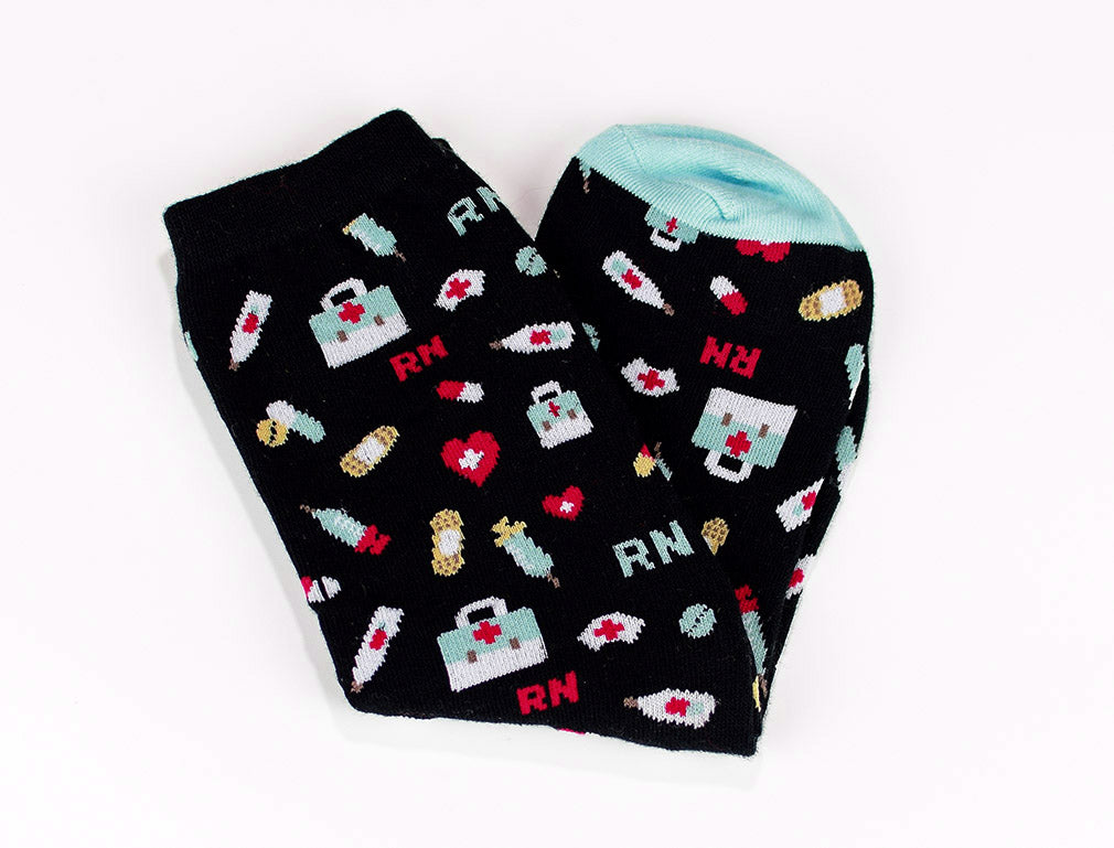 Nurse Socks, Meds Crew Socks, Women's Novelty Socks Graduation Gift for Nurses