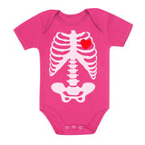 Baby Skeleton X-Ray Heart - Easy Halloween Costume Baby Bodysuit