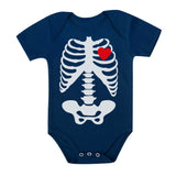 Baby Skeleton X-Ray Heart - Easy Halloween Costume Baby Bodysuit