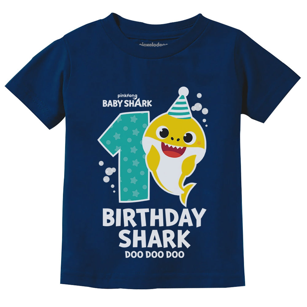 1st Birthday Baby Shark Shirt One Year Old Birthday Boy Girl Infant Kids T-Shirt