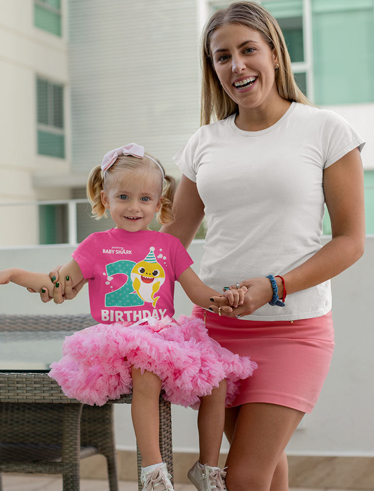 2nd Birthday Baby Shark Shirt 2 Year Old Birthday Boy Girl Toddler Kids T-Shirt