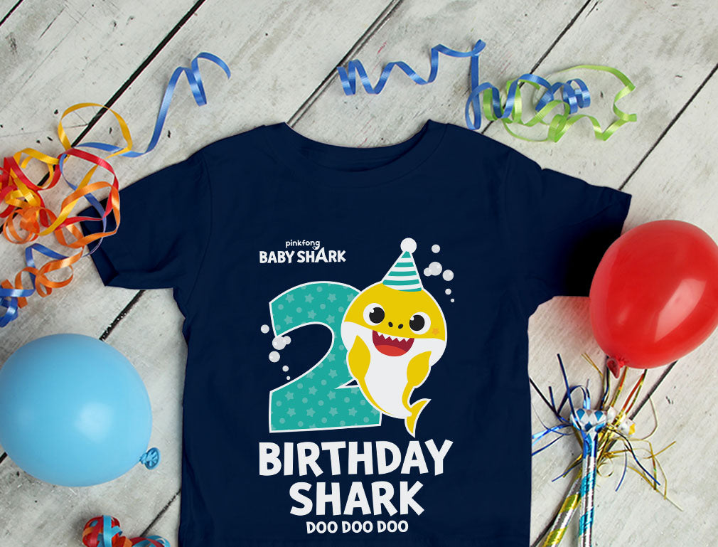2nd Birthday Baby Shark Shirt 2 Year Old Birthday Boy Girl Toddler Kids T-Shirt