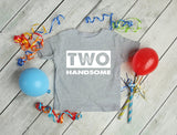 2 year old birthday shirt boy 2nd birthday two handsome Toddler Kids T-Shirt