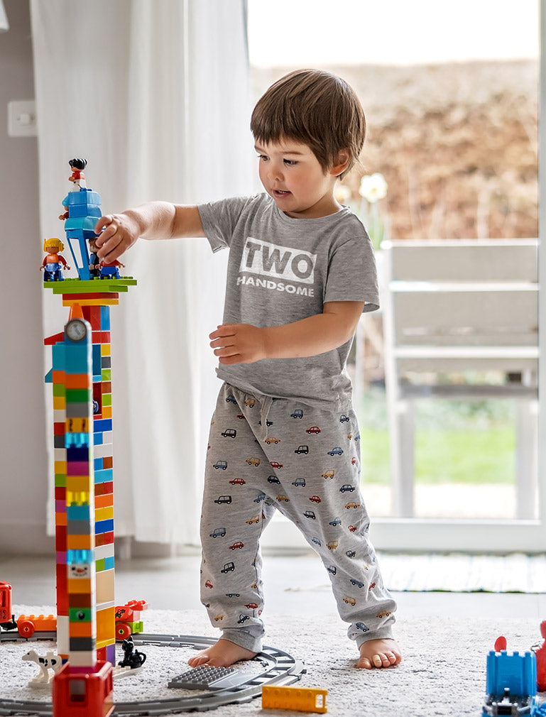 2 year old birthday shirt boy 2nd birthday two handsome Toddler Kids T-Shirt