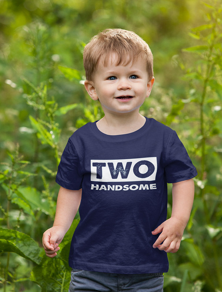2 year old birthday shirt boy 2nd birthday two handsome Toddler Kids T-Shirt