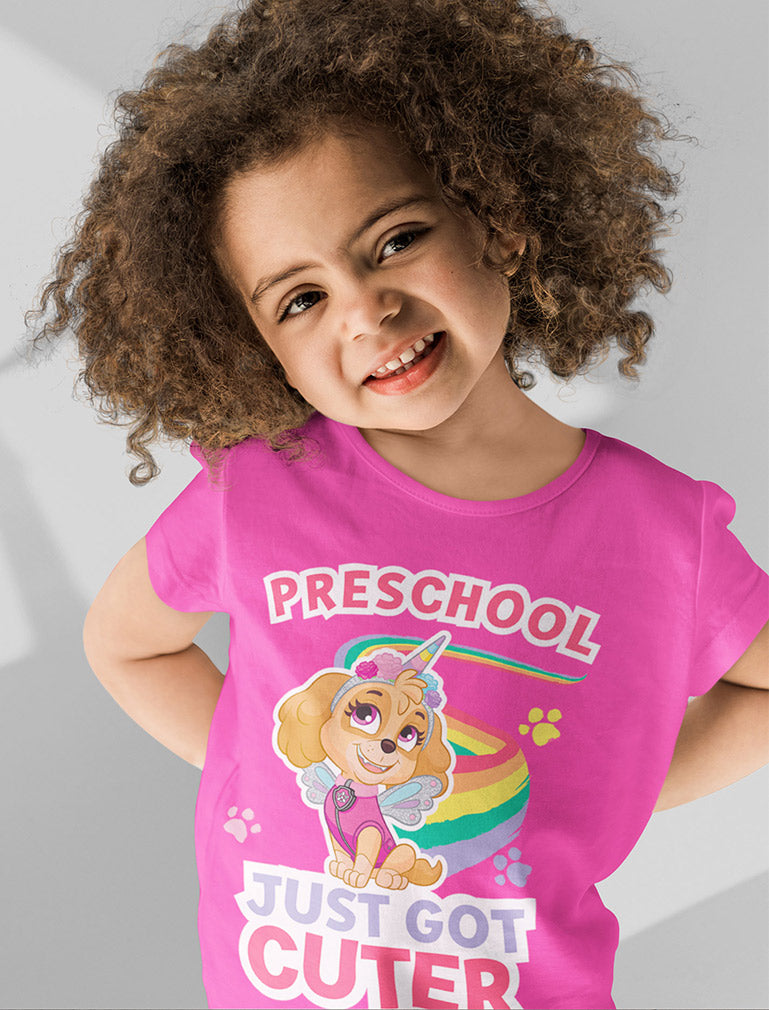 Paw Patrol Preschool Shirt for Girls Just Got Cuter Sky Toddler Kids T-Shirt