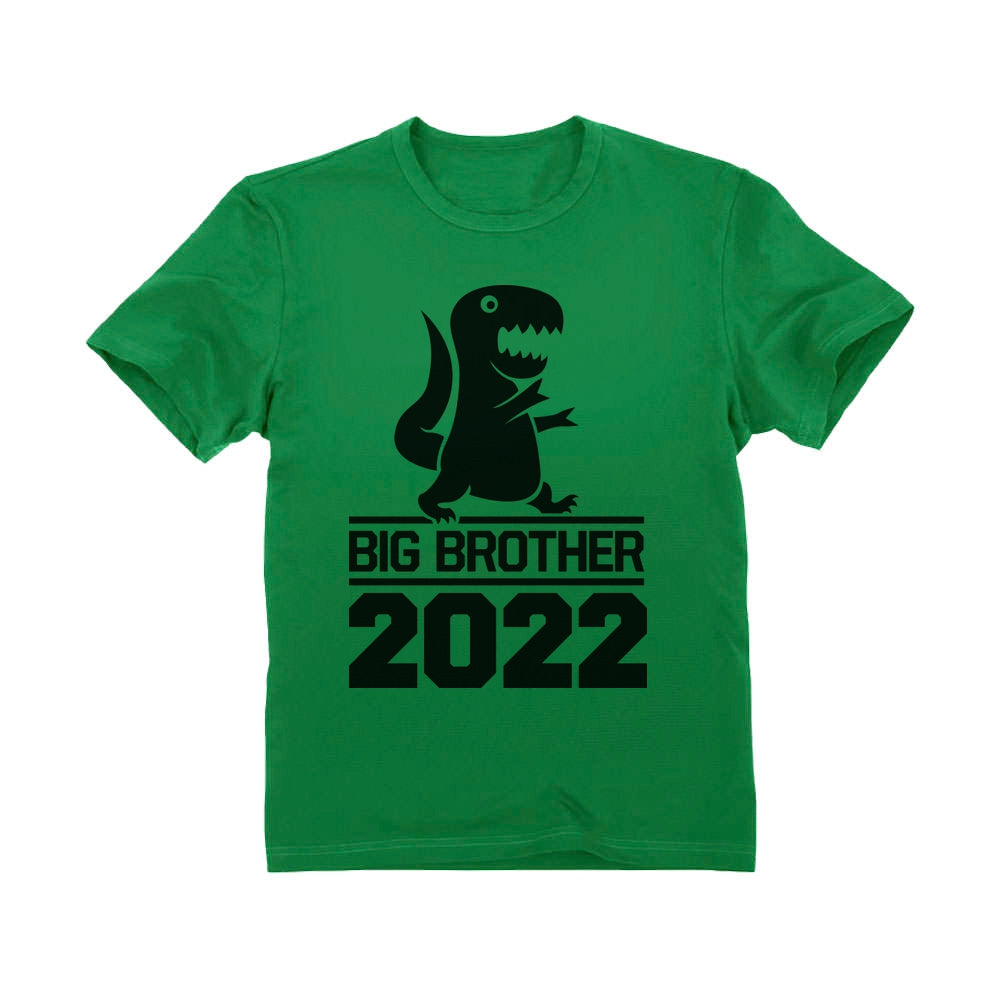 Gift for Big Brother 2022 T-Rex Boys Toddler Kids T-Shirt
