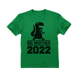 Gift for Big Brother 2022 T-Rex Boys Toddler Kids T-Shirt