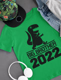 Gift for Big Brother 2022 T-Rex Boys Toddler Kids T-Shirt