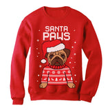 Santa Paws Pug Ugly Christmas Sweater Women Sweatshirt 