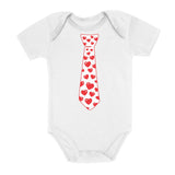 Red Hearts Tie - Valentine's Day Baby Bodysuit