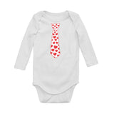 Red Hearts Tie - Valentine's Day Baby Long Sleeve Bodysuit