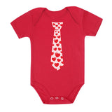 Red Hearts Tie - Valentine's Day Baby Bodysuit