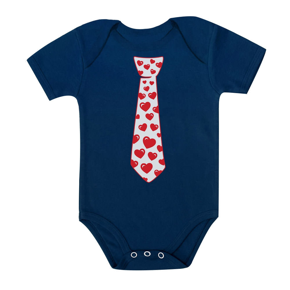 Red Hearts Tie - Valentine's Day Baby Bodysuit