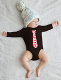 Red Hearts Tie - Valentine's Day Baby Long Sleeve Bodysuit