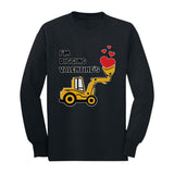 I'm Digging Valentine's Day Cute Tractor Toddler Kids Long sleeve T-Shirt