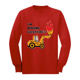 I'm Digging Valentine's Day Cute Tractor Toddler Kids Long sleeve T-Shirt