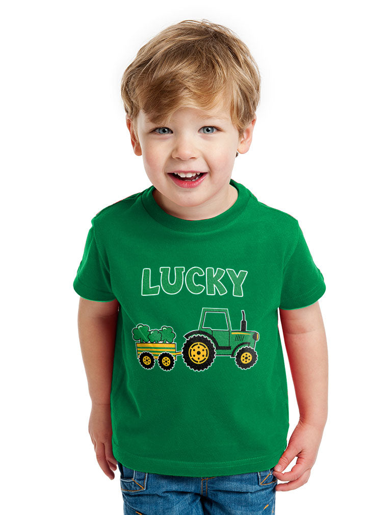 Lucky Clover Irish Tractor St. Patrick's Toddler Kids T-Shirt