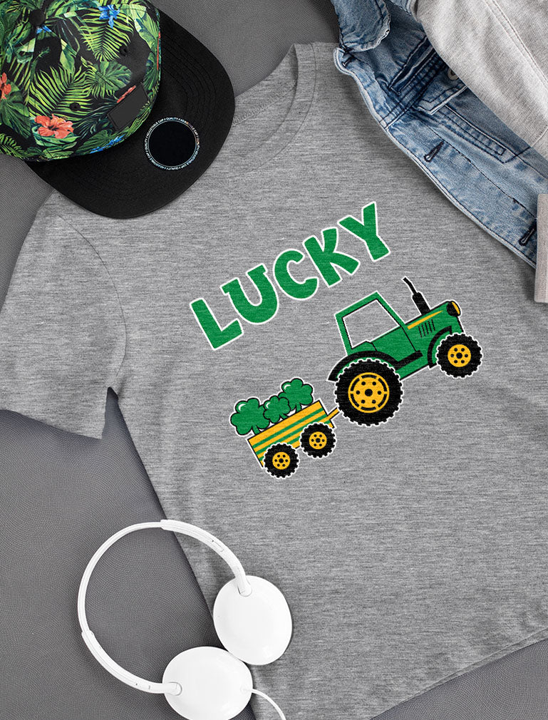 Lucky Clover Irish Tractor St. Patrick's Toddler Kids T-Shirt