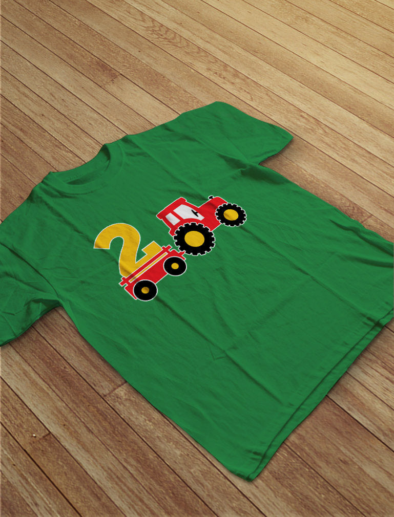 Birthday Tractor 2 Year Old Gift Toddler Kids T-Shirt