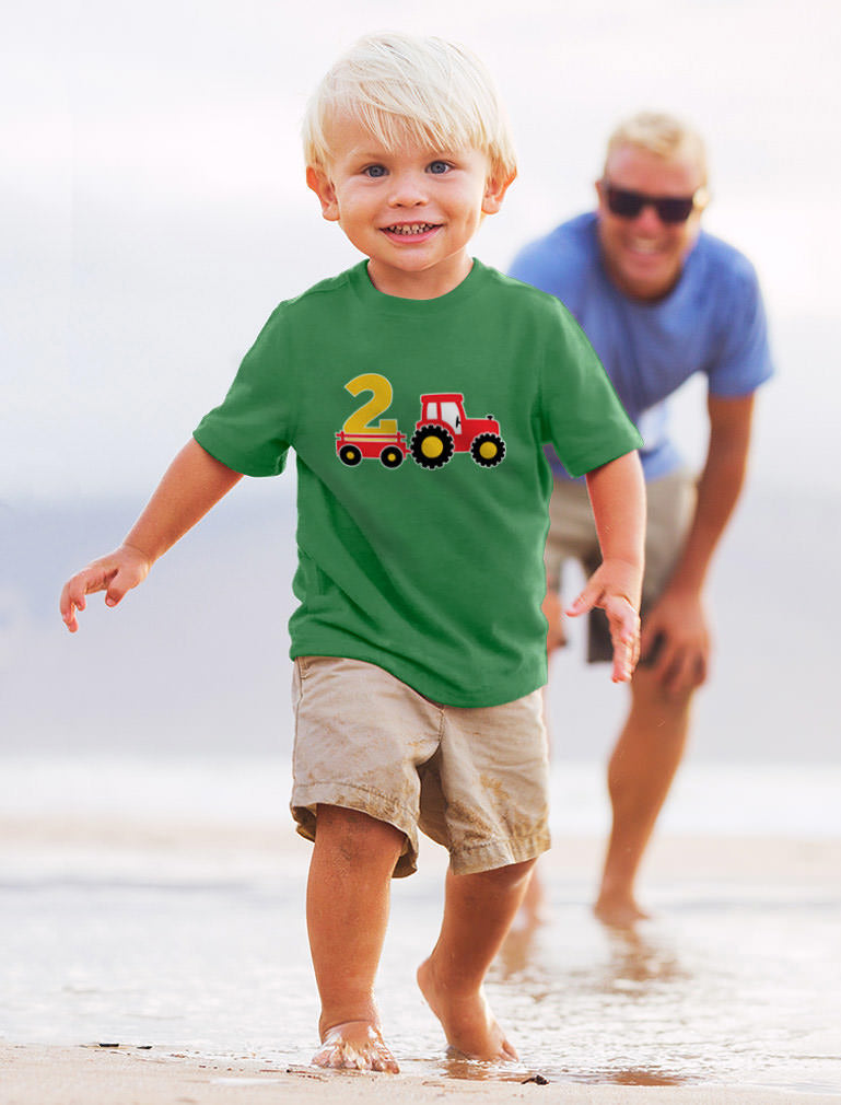 Birthday Tractor 2 Year Old Gift Toddler Kids T-Shirt
