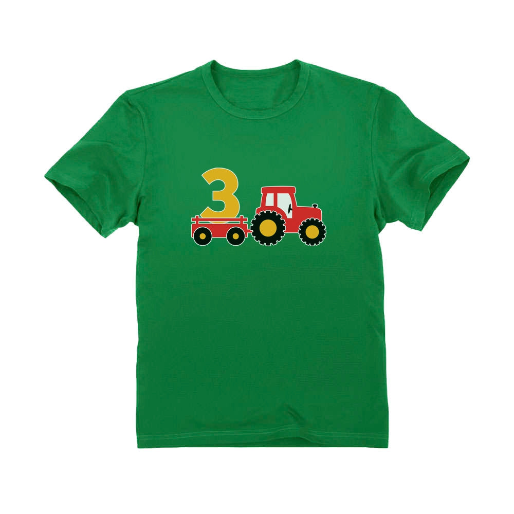 Birthday Tractor 3 Year Old Gift Toddler Kids T-Shirt