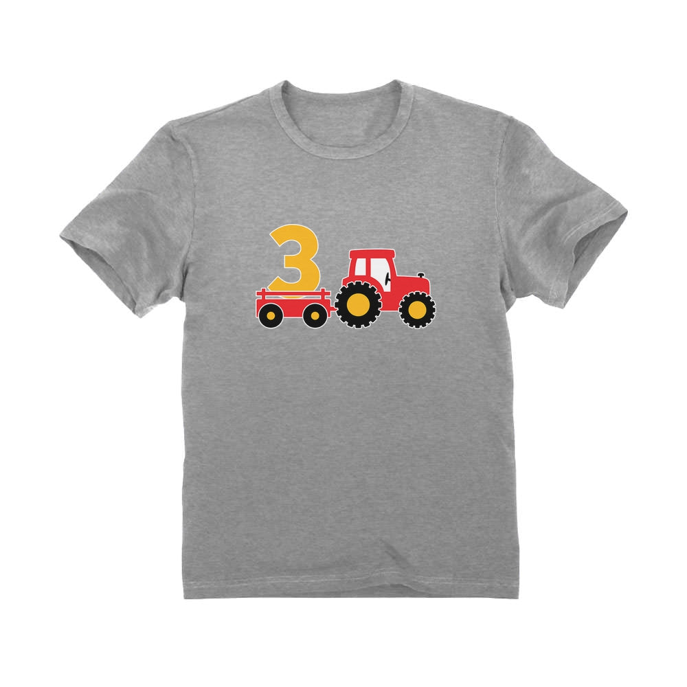 Birthday Tractor 3 Year Old Gift Toddler Kids T-Shirt
