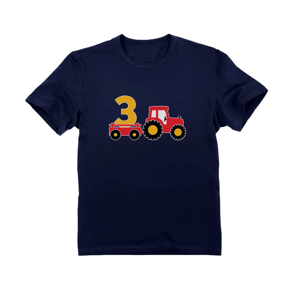 Birthday Tractor 3 Year Old Gift Toddler Kids T-Shirt