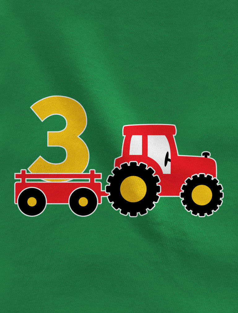 Birthday Tractor 3 Year Old Gift Toddler Kids T-Shirt