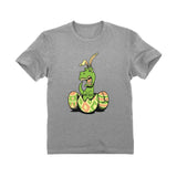 T-Rex Dinosaur With Bunny Ears Easter Egg Kids T-Shirt 