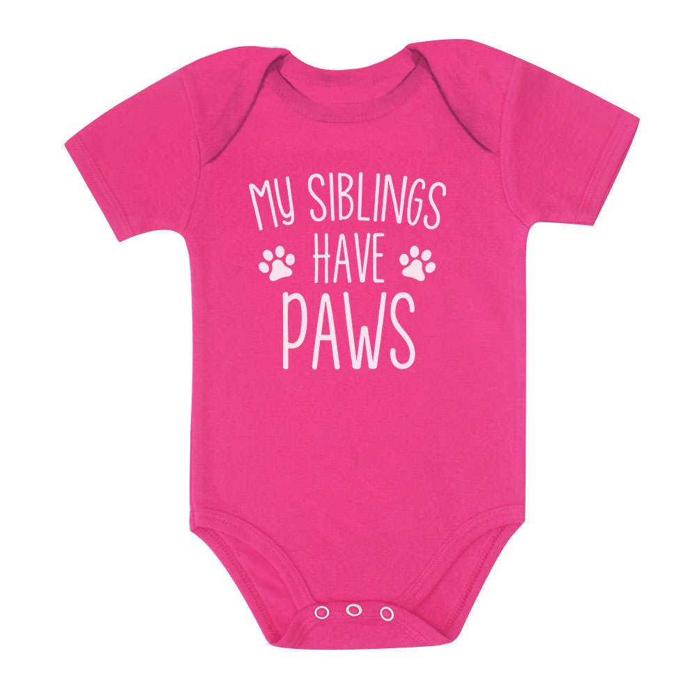 My Siblings Have Paws Baby Bodysuit