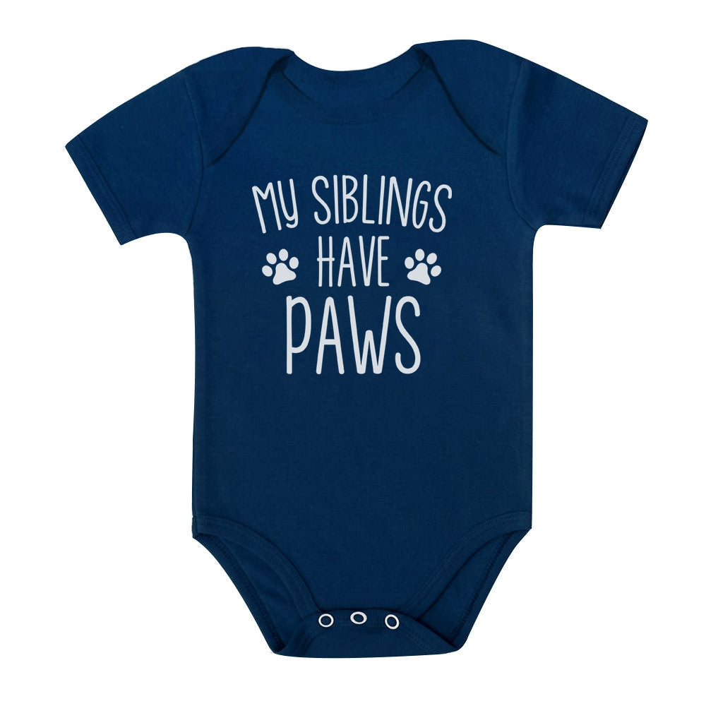 My Siblings Have Paws Baby Bodysuit