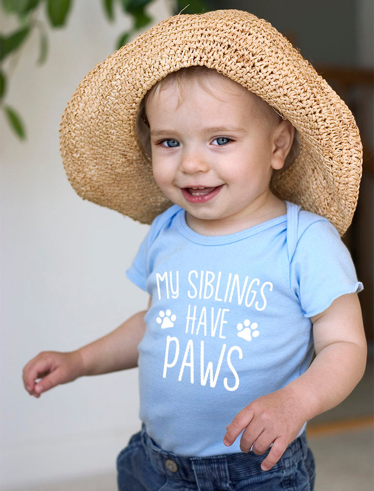 My Siblings Have Paws Baby Bodysuit