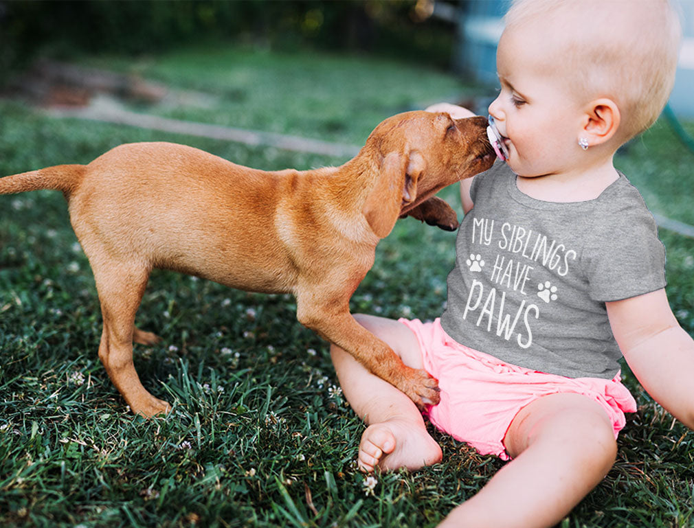 My Siblings Have Paws Baby Bodysuit