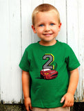 2nd Birthday Race Car Toddler Kids T-Shirt 