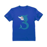 3rd Birthday Shark Three Year Old Toddler Kids T-Shirt