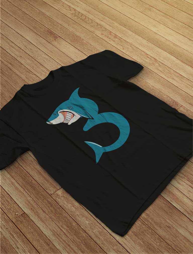 3rd Birthday Shark Three Year Old Toddler Kids T-Shirt