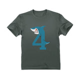 4th Birthday Shark Four Year Old Toddler Kids T-Shirt