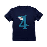 4th Birthday Shark Four Year Old Toddler Kids T-Shirt