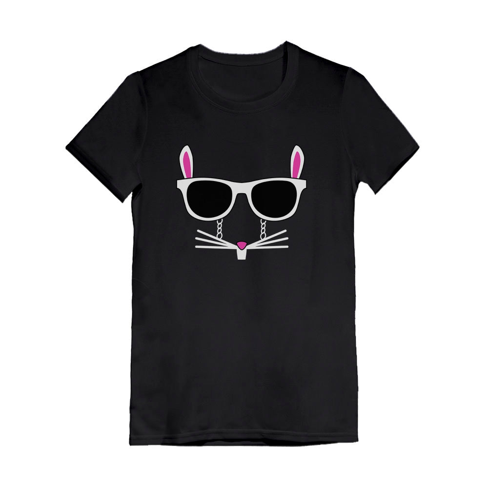 Easter Bunny - Cool Glasses Rabbit Face Youth Kids Girls' Fitted T-Shirt