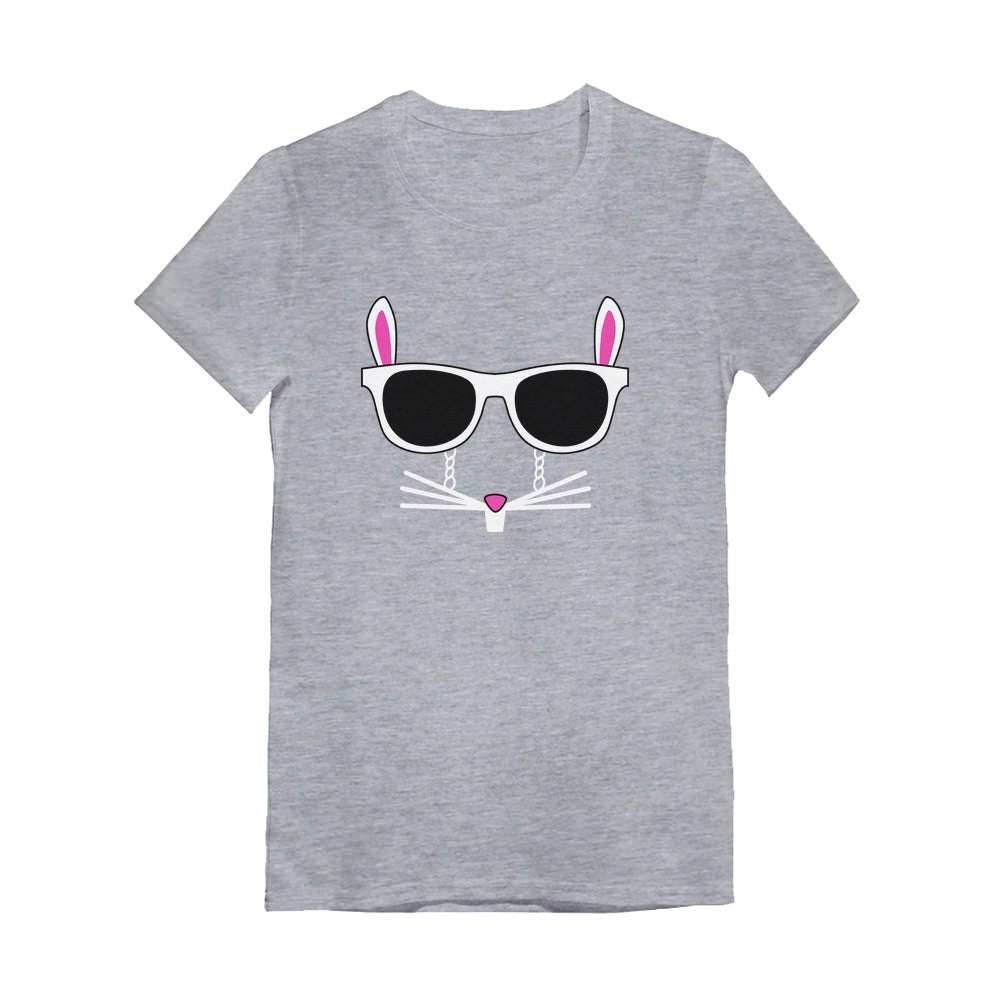 Easter Bunny - Cool Glasses Rabbit Face Youth Kids Girls' Fitted T-Shirt