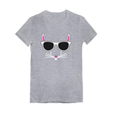 Easter Bunny - Cool Glasses Rabbit Face Youth Kids Girls' Fitted T-Shirt