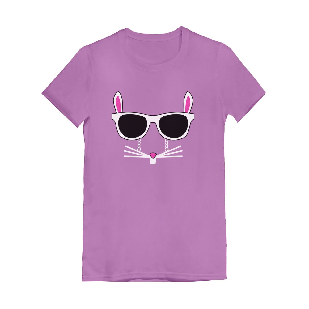 Easter Bunny - Cool Glasses Rabbit Face Youth Kids Girls' Fitted T-Shirt