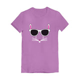 Easter Bunny - Cool Glasses Rabbit Face Youth Kids Girls' Fitted T-Shirt