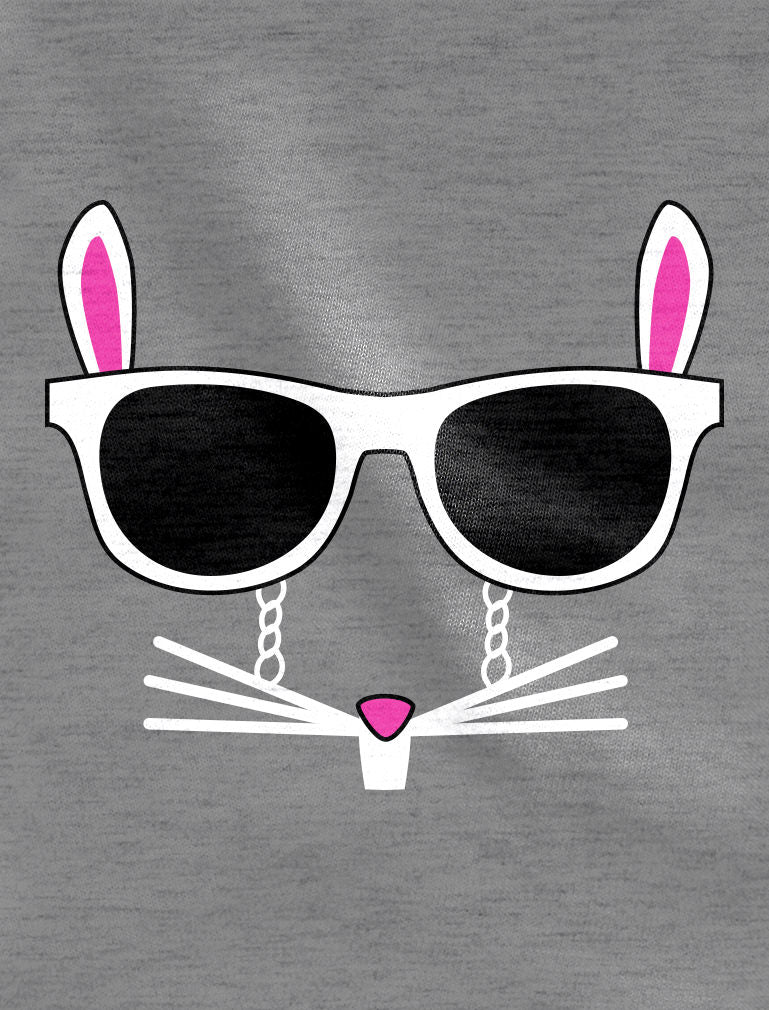 Easter Bunny - Cool Glasses Rabbit Face Youth Kids Girls' Fitted T-Shirt