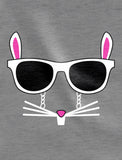 Easter Bunny - Cool Glasses Rabbit Face Youth Kids Girls' Fitted T-Shirt